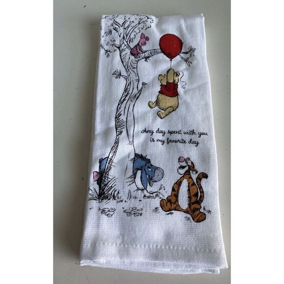 2 Pk Disney Winnie The Pooh Kitchen Towels A Day Spent With You Is My Favorite - Picture 1 of 11